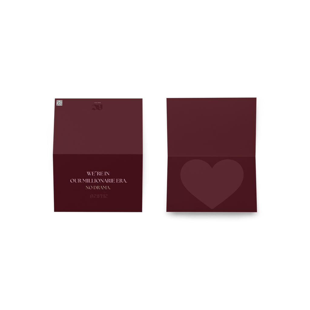 We´re in our millionaire era, no drama - Luxury Greeting Card for Millionaire Mindset Women.
