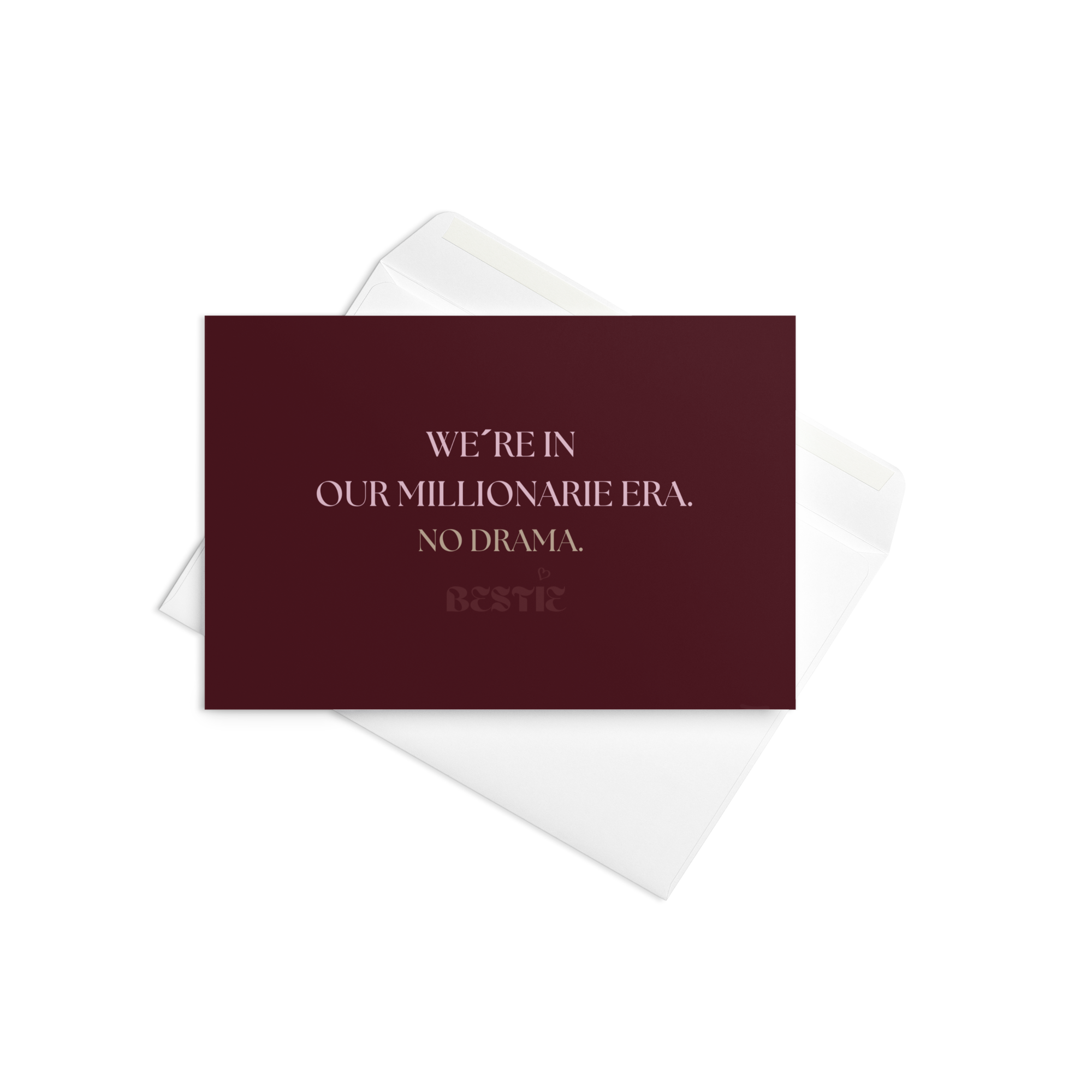 We´re in our millionaire era, no drama - Luxury Greeting Card for Millionaire Mindset Women.